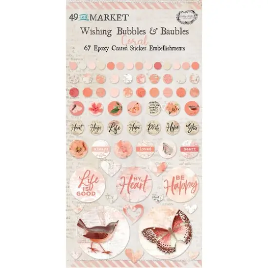 49 And Market Epoxy Coated Wishing Bubbles & Baubles 67/Pkg-Coral {1}