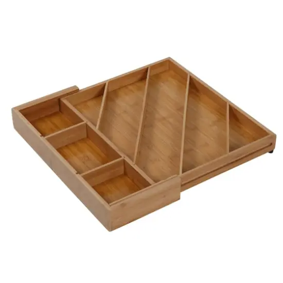 Honey Can Do 8-Compartment Bamboo Diagonal Drawer Organizer {4}