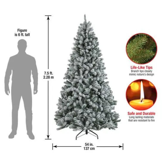 7.5ft. Unlit Snowy North Valley&reg; Spruce Artificial Christmas Tree {6}