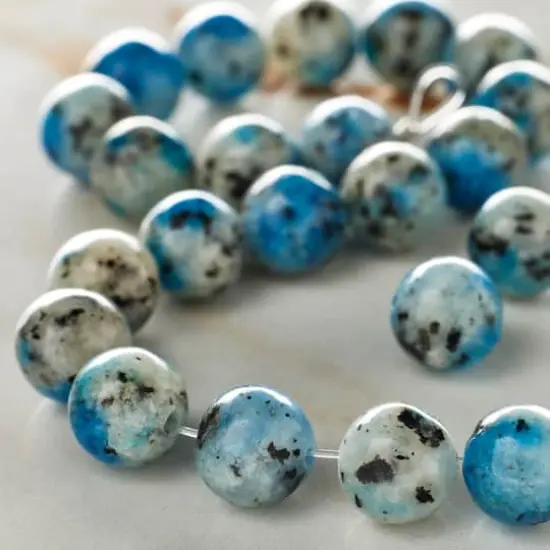 Blue & White K2 Stone Round Beads by Bead Landing&reg;, 8mm {3}