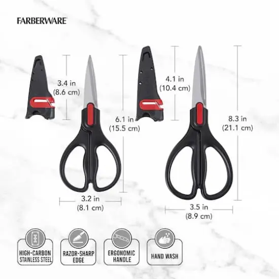 Farberware EdgeKeeper Black 2-Piece Shears Set {6}
