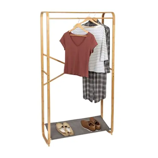 Honey Can Do Bamboo & Canvas Garment Rack {1}
