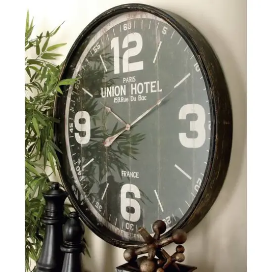 Black Speedometer Style Round Metal Wall Clock {10}