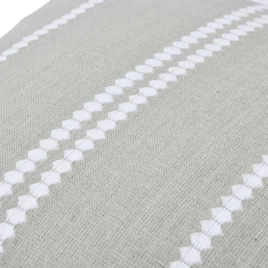 Hello Honey&reg; Gray Square Embroidered Multistripe Cotton Pillow Cover {4}