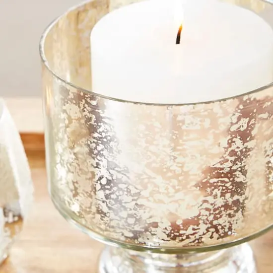 7" Clear Glass Contemporary Candle Holder {5}