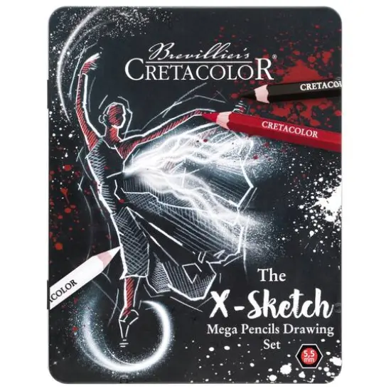 Cretacolor X-Sketch Mega Pencil Drawing 12-Piece Tin Box Set {3}