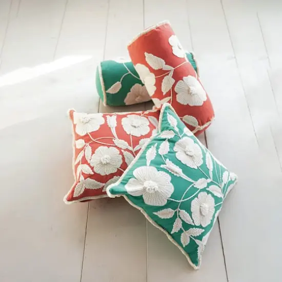 Hello Honey® Enchanted Garden Embroidered Bolster Pillow Set {3}