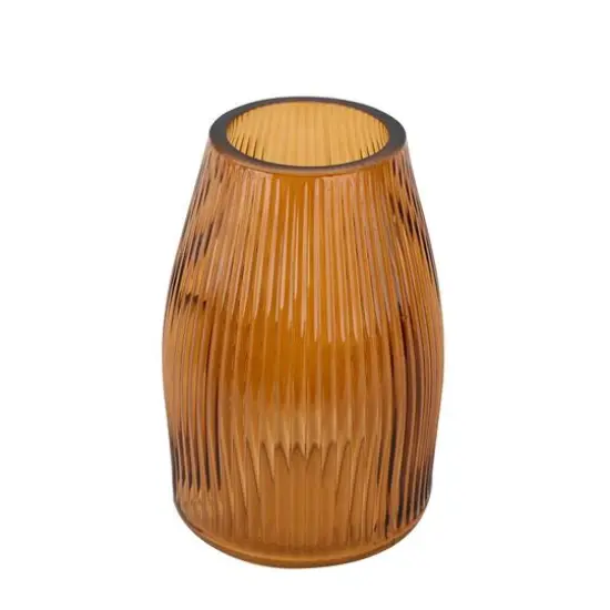 7" Ribbed Glass Vase by Ashland&reg; Amber {3}