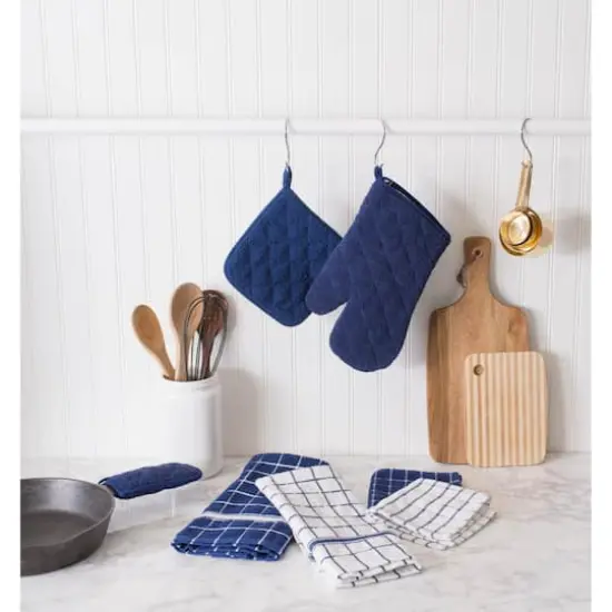 DII&reg; Nautical Blue Combo Windowpane Dishcloths, 6ct. {4}