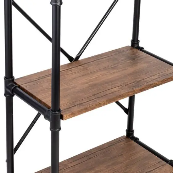 Honey Can Do 3-Tier Industrial Black Bookshelf {9}