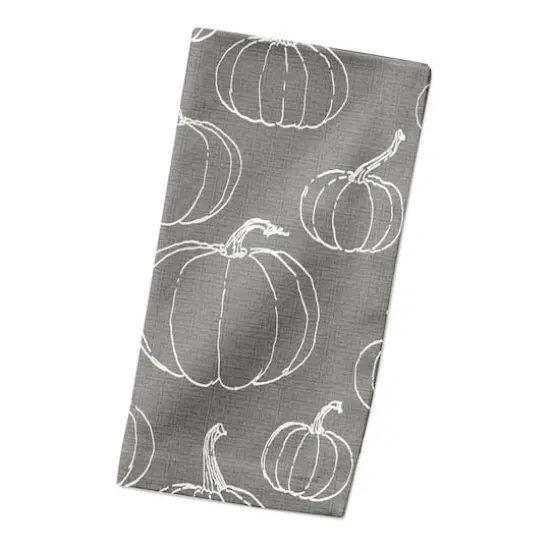 Gray Pumpkin Pattern Cotton Twill Napkin {3}