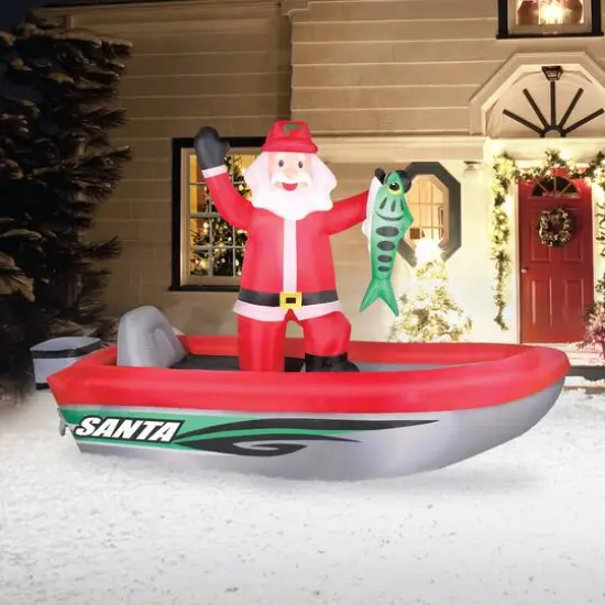 10ft. Airblown&reg; Inflatable Fishing Santa {3}