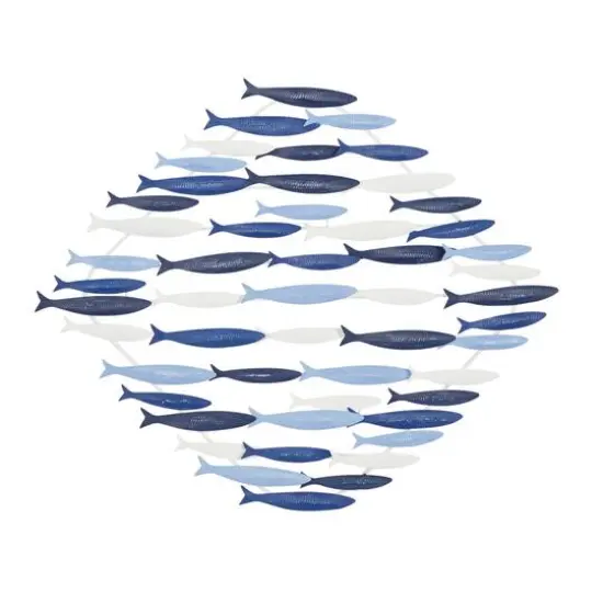 Blue Metal Coastal Wall Decor, 27" x 22" {1}