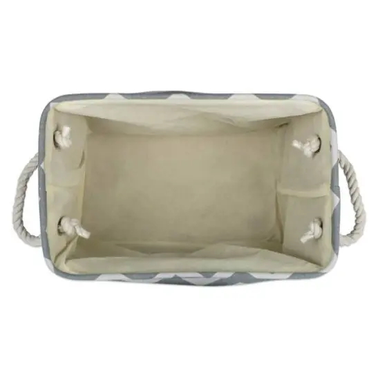 Large Polyester Chevron Rectangle Bin Gray {4}
