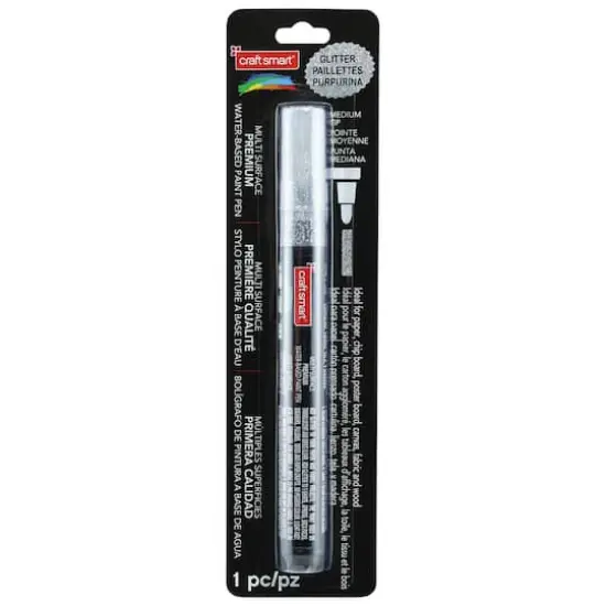 Glitter Medium Tip Multi-Surface Premium Paint Pen by Craft Smart® Silver {4}