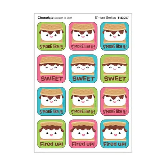 TREND Enterprises&reg; S'more Smiles, Chocolate Scent Scratch 'n Sniff Stinky Stickers&reg;, 6 Packs of 48 {3}