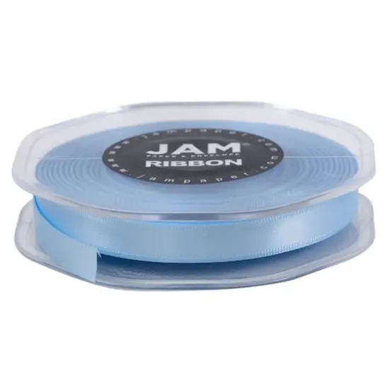 JAM Paper 3/8" x 25yd. Double Faced Satin Ribbon Baby Blue {6}