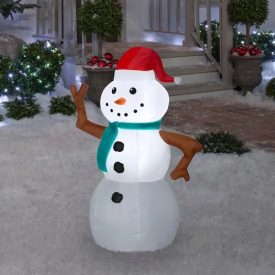 3.5ft. Airblown&reg; Inflatable Christmas Snowman with Twig Arms {3}