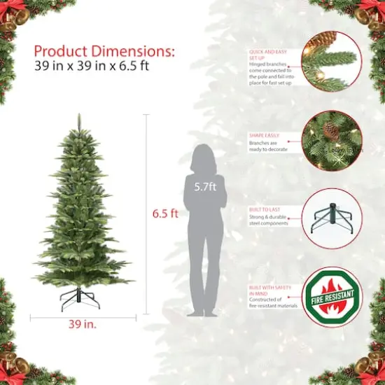 6.5ft. Unlit Slim Aspen Fir Artificial Christmas Tree {6}