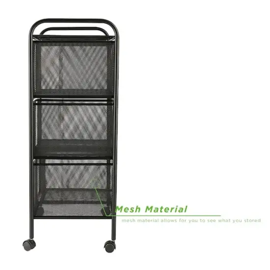 Mind Reader Black 6-Drawer Metal Rolling File Cart {9}