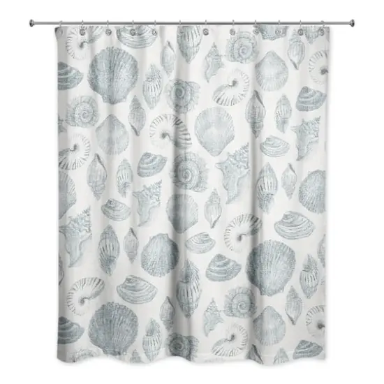 Multi Shell Shower Curtain Blue/White {3}