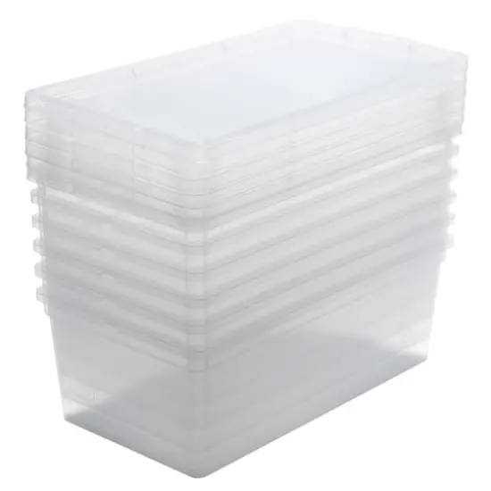 Simplify Clear Stackable Storage Bins with Lids, 6ct. {1}