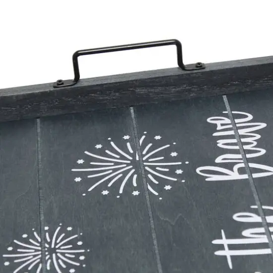 Elegant Designs&trade; 15.5" Home of the Brave Serving Tray with Handles {8}