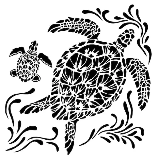 The Crafter's Workshop Sea Turtles Stencil, 6" x 6" {1}