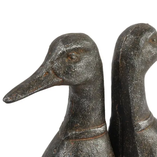 Hello Honey&reg; 5.8" Black Iron Duck Bookends Set {6}