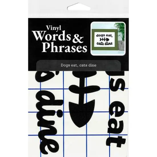 Leisure Arts&reg; Vinyl Dogs Eat, Cats Dine Black Wall Decal {5}