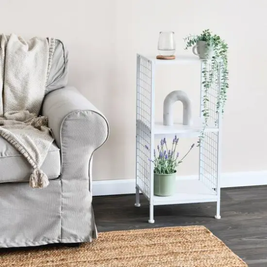 Household Essentials 28" Trellis 2 Compartment Storage Bookshelf White {3}