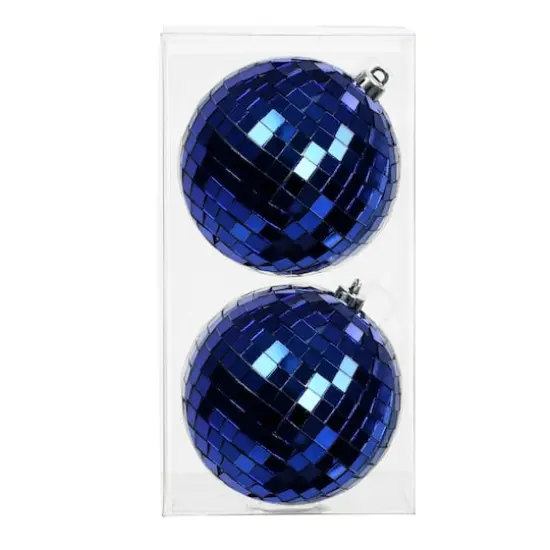 2 Pack 4" Mirror Disco Ball Ornaments by Ashland&reg; Blue {1}