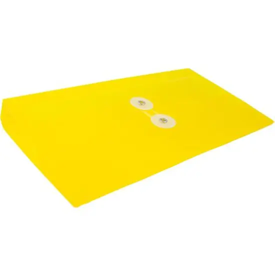 JAM Paper #10 Plastic Envelopes with Button & String Tie Closure, 12ct. Yellow {6}