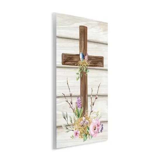 Stupell Industries Spiritual Easter Cross Spring Blossoms Wall Plaque Art {4}