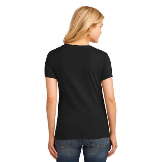 Port & Company® Ladies Core Cotton Neutrals V-Neck T-Shirt Jet Black {5}