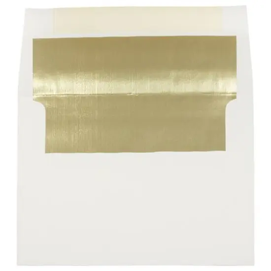 JAM Paper A7 Ecru Gold Foil Lined Invitation Envelopes {1}