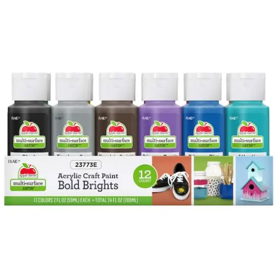 Apple Barrel&reg; Acrylic Multi-Surface Satin Bold Brights 12 Piece Paint Set {3}