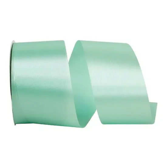 JAM Paper 2.5" x 50yd. Single Face Satin Allure Ribbon Aqua {1}