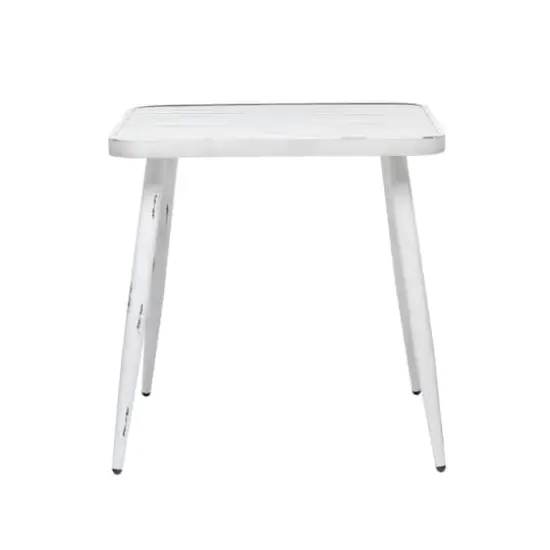 White Aluminum Farmhouse Outdoor Dining Table, 30" x 30" x 30" {3}