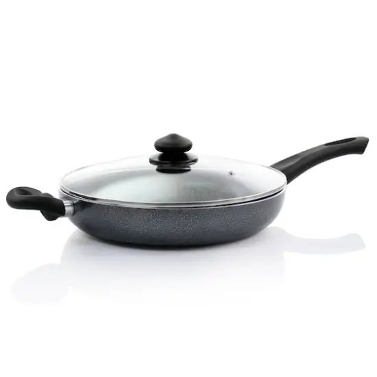 Oster Pallermo 3.5qt. Charcoal Aluminum Nonstick Sauté Pan with Lid {3}