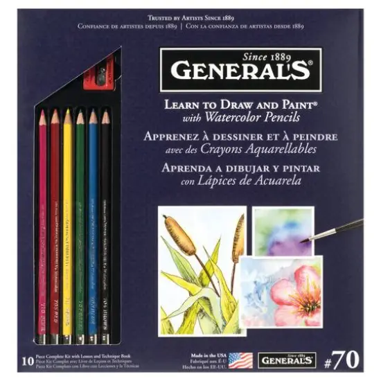 General's&reg; No. 70 Learn to Draw and Paint&reg; with Watercolor Pencils Set {1}