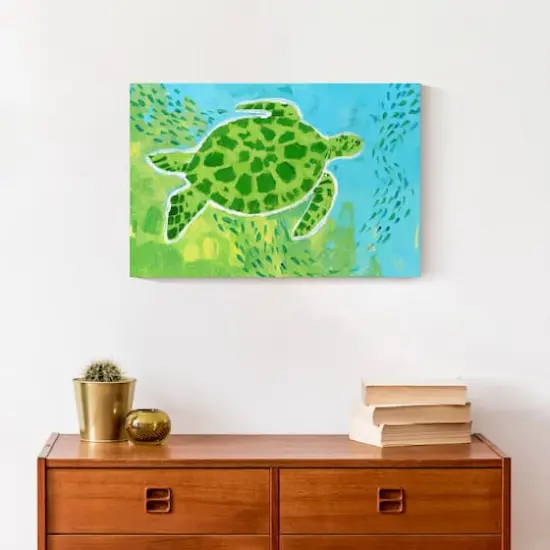 Bright Sea Turtle 18" x 12' Canvas Wall Art {5}