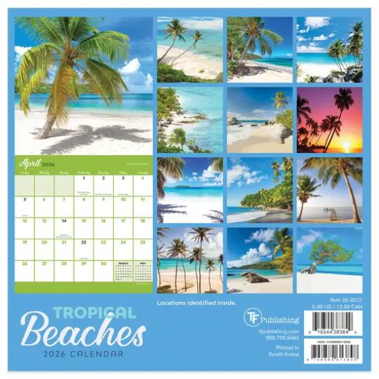 2026 Tropical Beaches Mini Calendar {6}