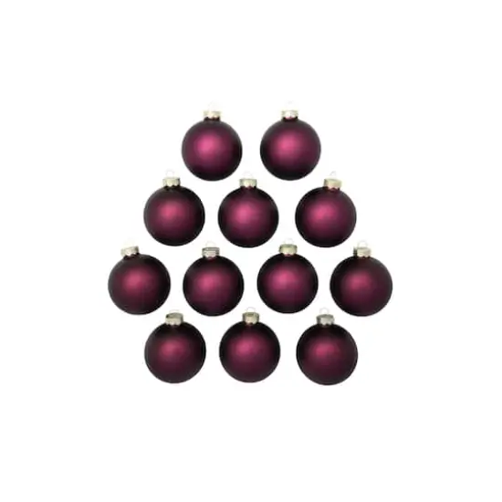 Whitehurst 12ct. 2.75" Matte Glass Ball Ornaments Purple Matte {3}