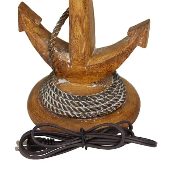 Brown Polystone Table Lamp Set of 2 13", 26" {6}