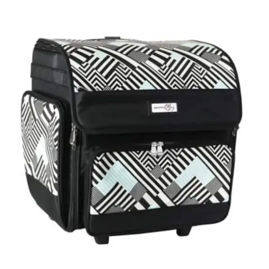 Everything Mary Teal Geometric Deluxe Rolling Craft Case {7}