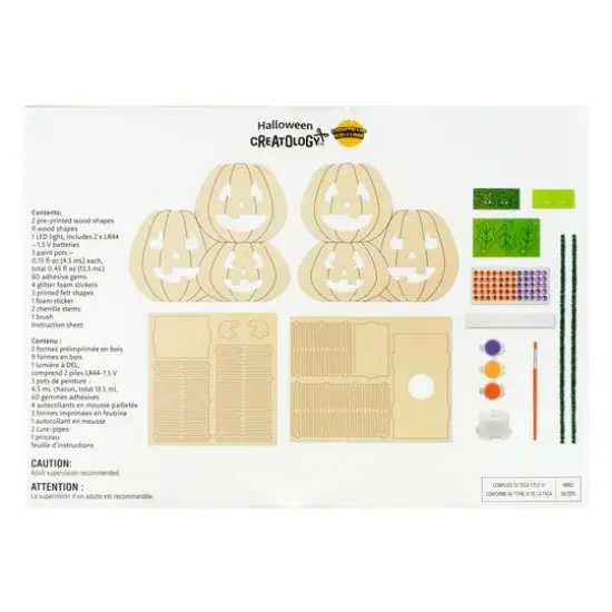 3D Wood Jack-o'-Lantern Craft Kit by Creatology&trade; {3}
