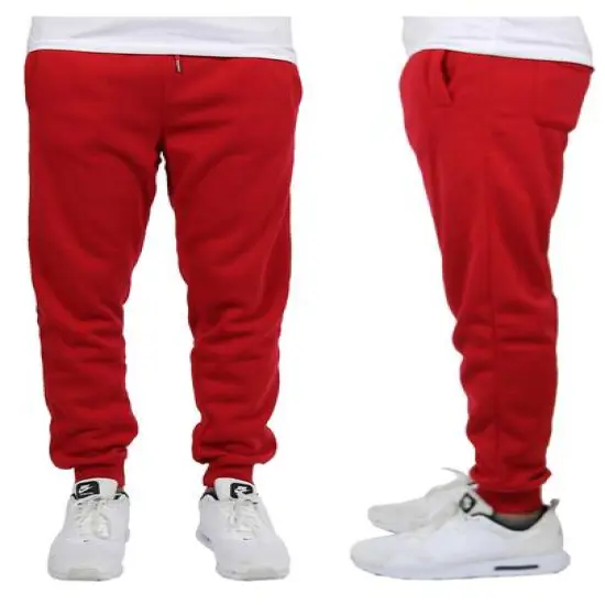 Galaxy by Harvic Men's Fleece-Lined Jogger Sweatpants Red {1}