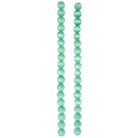 Aqua Cat Eye Glass Round Beads, 8mm by Bead Landing&trade; {4}