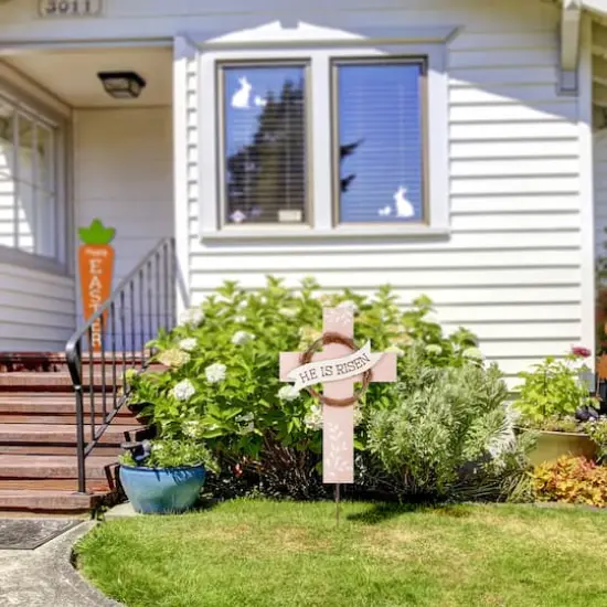 Glitzhome&reg; 32" Easter He is Risen Yard Stake {5}